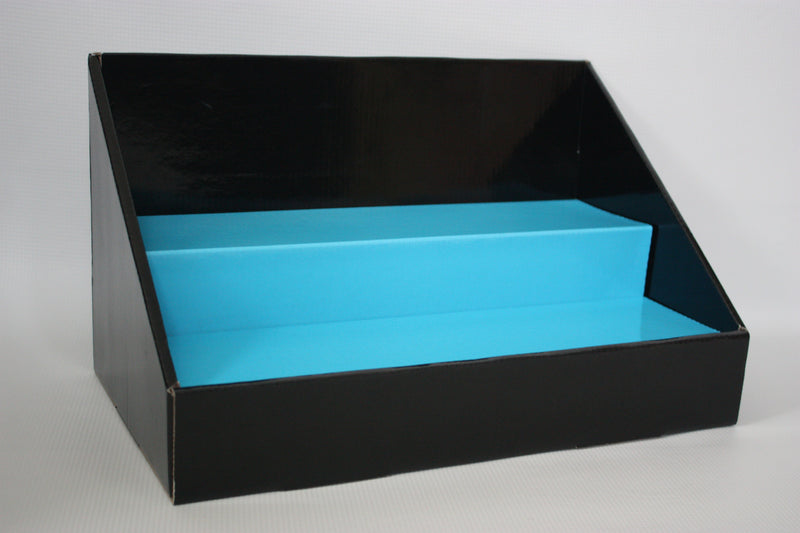Cardboard Stack Display - Black with Blue Insert