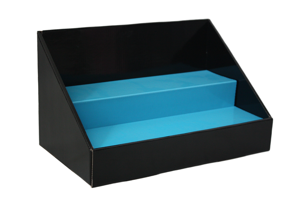 Cardboard Stack Display - Black with Blue Insert