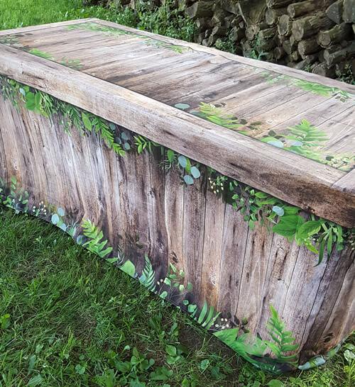 Fitted Table Cover - Rustic Oak Botanical