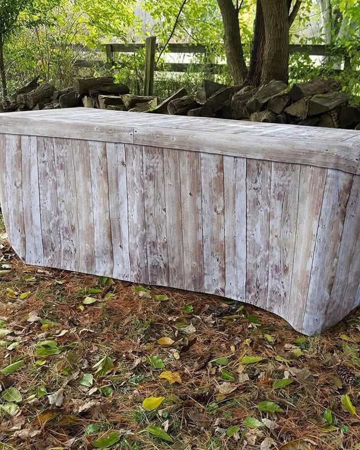 Wood Grain Table Covers & Displays | Stack Displays