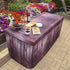 6FT Table outdoor by a pool with a rustic wood grain with charcuterie style  food on top.