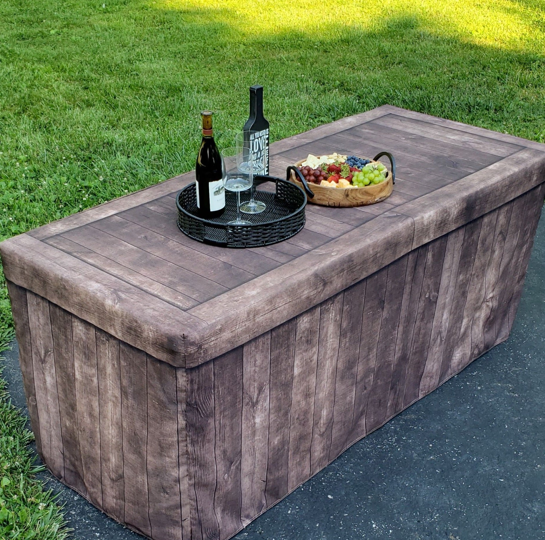 FITTED TABLE COVER - TIMBERWOOD
