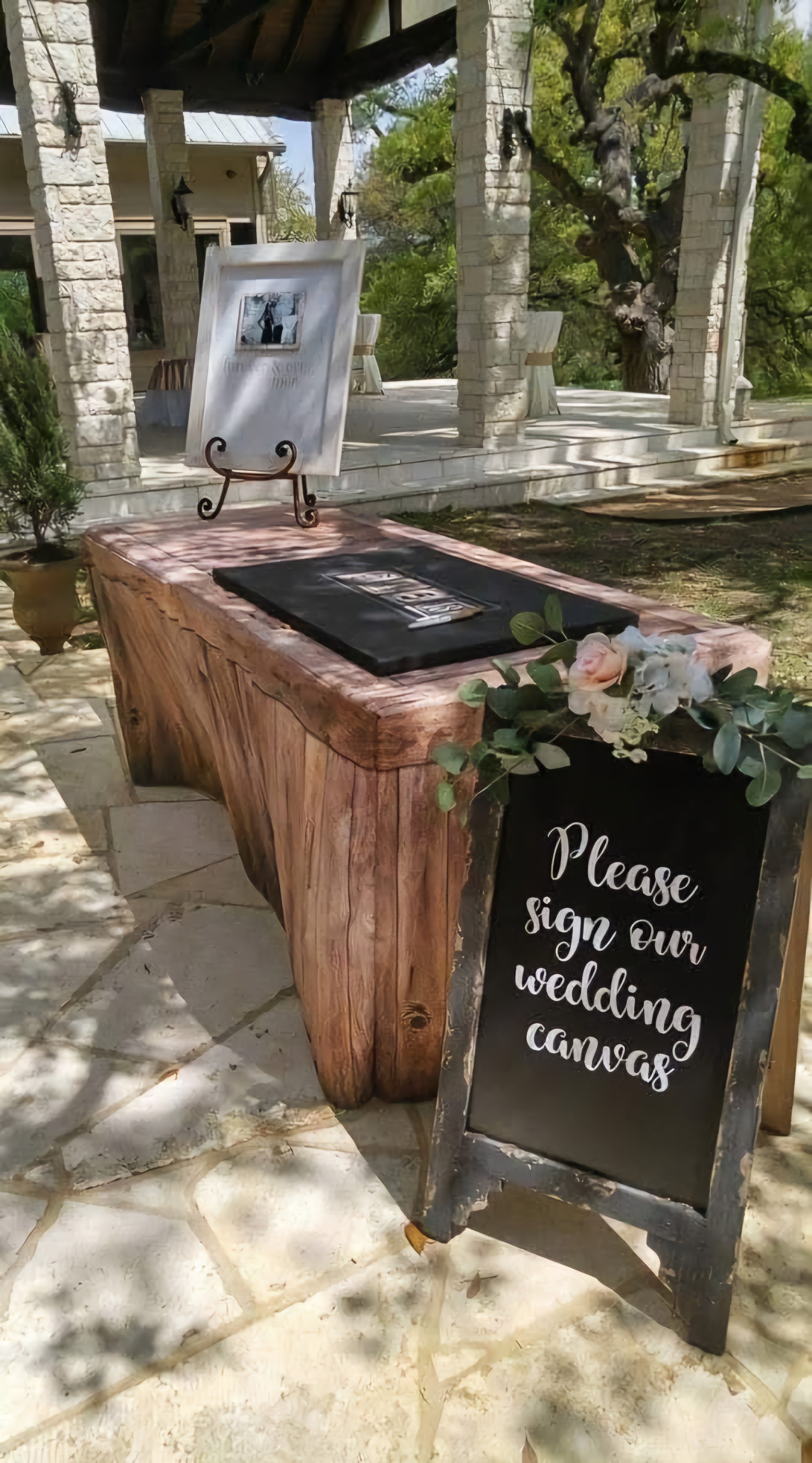 Rustic Oak Table Cover with a wood design for barn weddings, catered special events and parties. 
