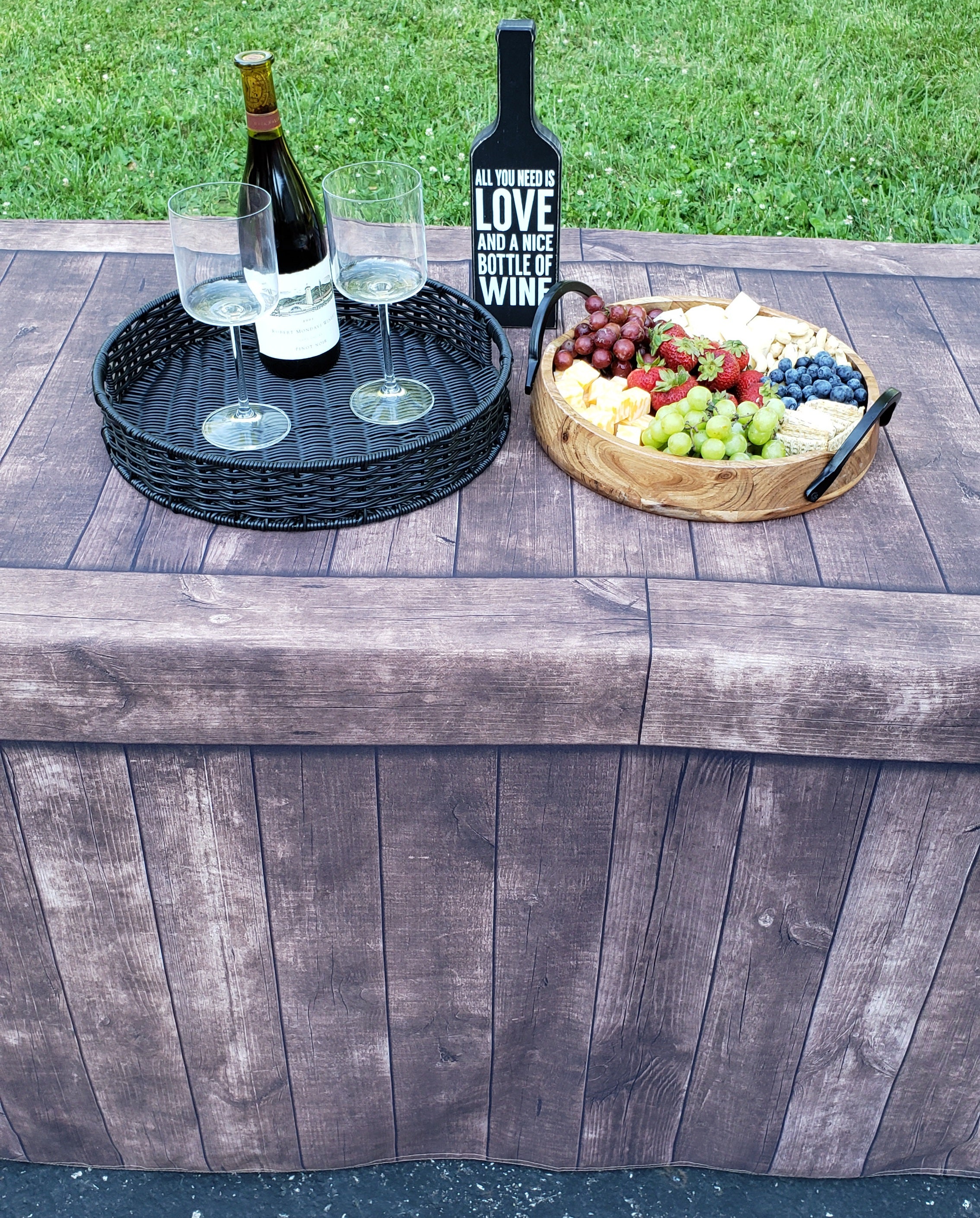 FITTED TABLE COVER - TIMBERWOOD