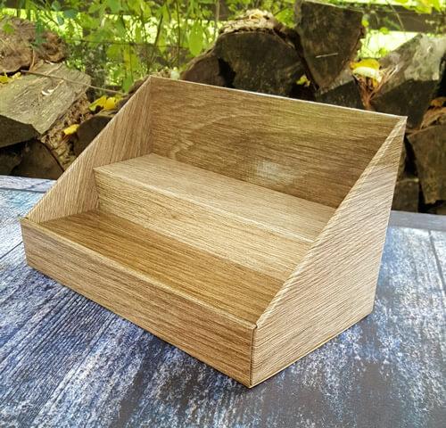 Cardboard Counter Display - Brown Wood – Stack Displays