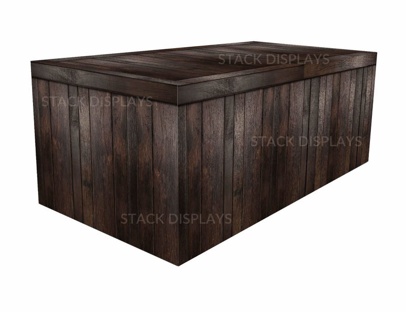 Fitted Table Cover - Dark Brown Wood Crate