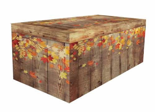 Fall faux wood table covers for farmer's markets and vendor events.