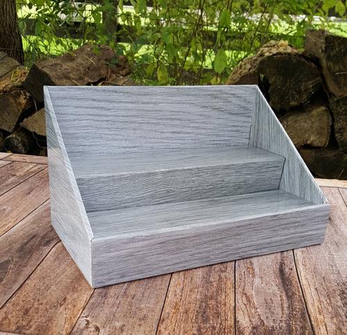 Cardboard Counter Display - Gray Wood