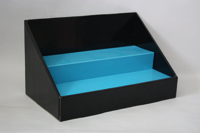 Cardboard Stack Display - Black with Blue Insert