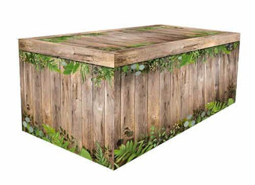 Fitted Table Cover Rustic Oak Botanical | Stack Displays