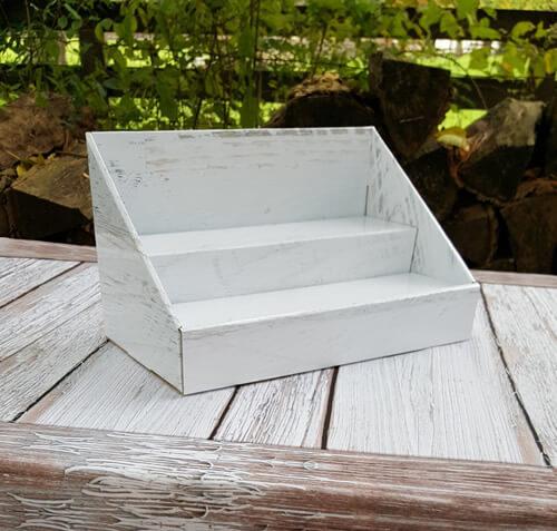 Cardboard Counter Display - Shabby Chic White Wood – Stack Displays