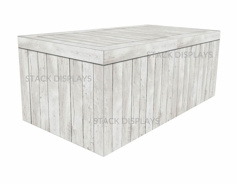 Fitted Table Cover - White Washed Wood Crate