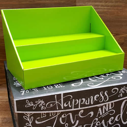 Lime Green Ccardboard Counter Stack Displays