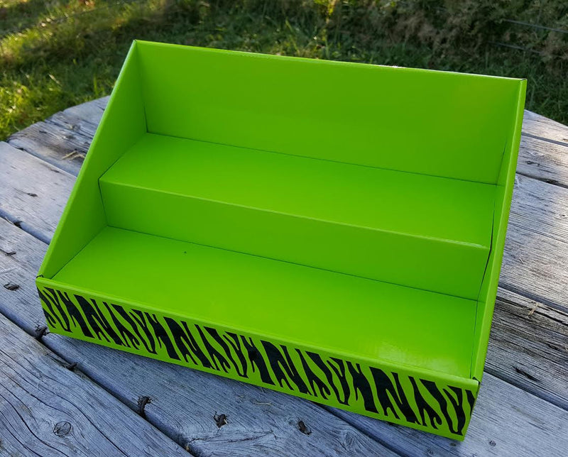 Cardboard Counter Display - Lime Green - Black Zebra Design