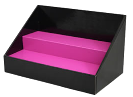 Cardboard Stack Display - Black with Pink Insert