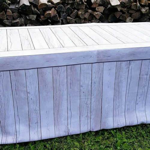 Fitted Table Cover - White Washed Wood Crate